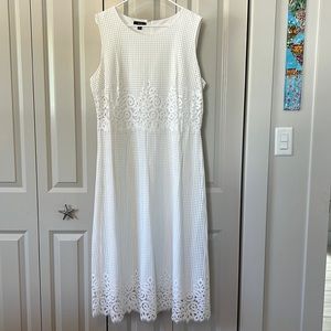 Alfani white eyelet lined dress, size 18W